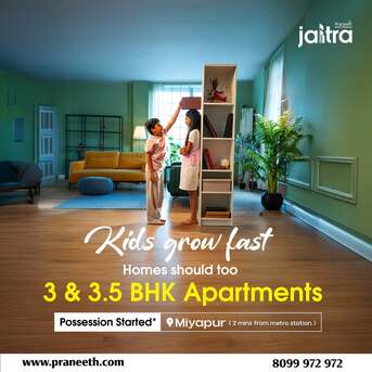Hyderabad, Real Estate For Sale, INR 2,  3 BR,  Praneeth Pranav Jaitra | 2 & 3 BHK Flats For Sale In Miyapur | Flats For Sale In Miyapur |