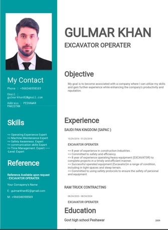 Riyadh, Job Seekers, EXCAVATOR OPERATER