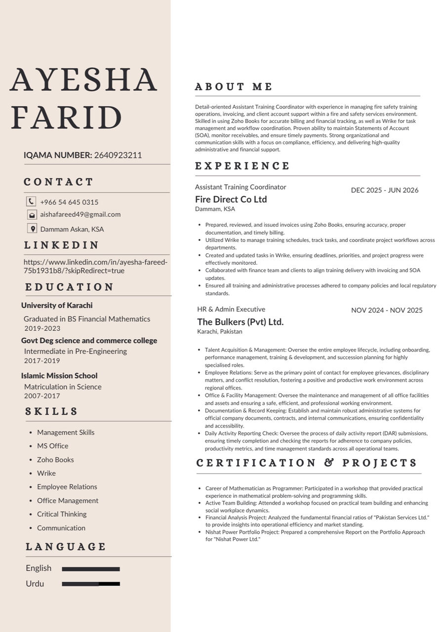 Dammam, Job Seekers, Professional Accountant | Transferable Iqama | Dammam | Khobar