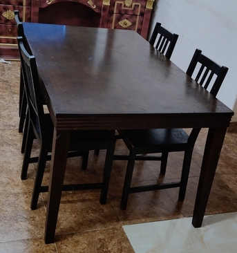 Al Maathar, Furniture, SAR 200,  Wooden Dining Table With 4 Chairs