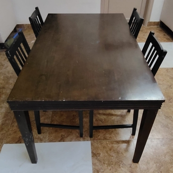 Al Maathar, Furniture, SAR 200,  Wooden Dining Table With 4 Chairs