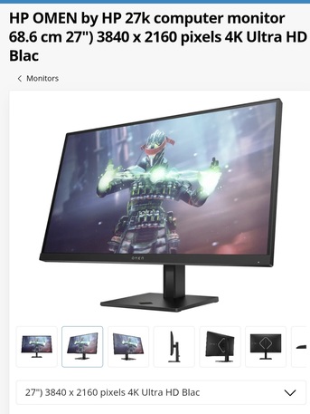 Dammam, Computers, SAR 1800,  HP  OMEN 27k 4k Monitor, Almost New Only 1 Month Used