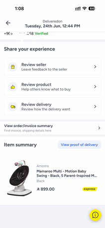 Jeddah, Baby & Kid Stuff, SAR 699,  4moms MamaRoo Baby Swing &ndash; Like New (Rarely Used)