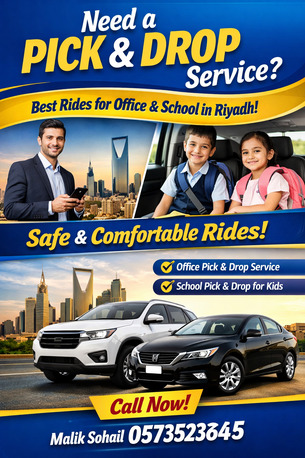 Riyadh, Pick Up & Drop Off, Reliable And Affordable Pick & Drop Service For Office Staff And School.