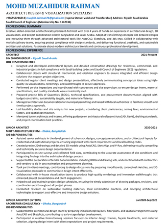 Riyadh, Job Seekers, SCE Certified Architect & Interior Designer (مهندس معماري)