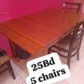 BHD 25,  Dining Table With 5 Chairs