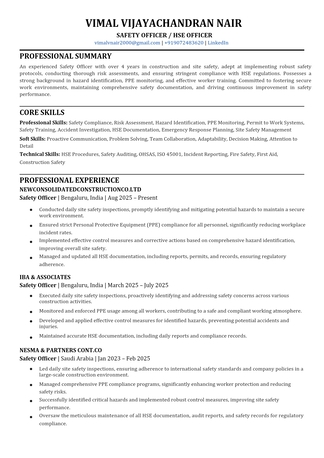 Dubai, Job Seekers, Safety Officer / HSE Officer