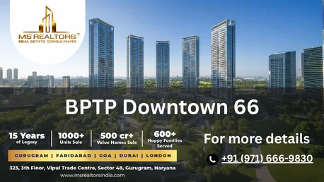 Gurugram, Real Estate For Sale, INR 52400000,  3 BR,  2500 Sq. Feet,  BPTP Downtown 66: Exclusive Premium For Sale, Price, Floor Plan.