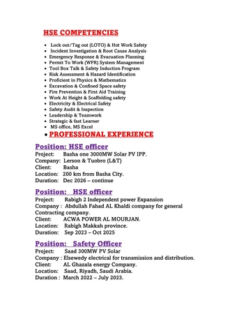 Riyadh, Job Seekers, HSE Officer