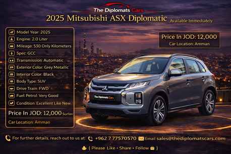 Amman, Vehicles, Cars & Trucks , JOD 12000,  Mitsubishi ASX,  2025,  Automatic,  530 KM,    Diplomatic  Only  12,000 JOD