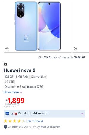 Riyadh, Mobile Phones, SAR 850,  Huawei Nova 9