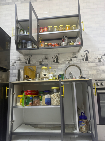 Riyadh, Furniture, SAR 600,  Modern Kitchen Cabinet Set ( Free Delivery) With Upper & Lower Storage &ndash; Good Condition