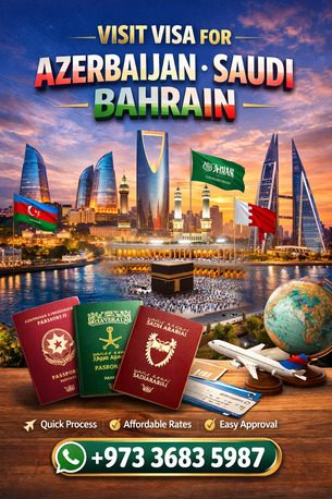 Mumbai, Travel, Tourist Visit Visa For Bahrain. Saudi Azerbaijan