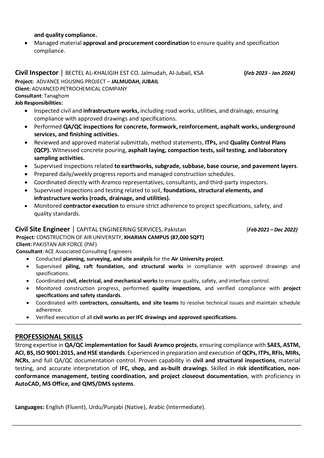 Riyadh, Job Seekers, Civil QC Engineer & Site Lead | Construction & Infrastructure