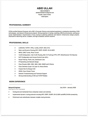 Riyadh, Job Seekers, Network Engineer