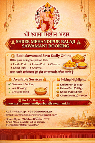 Jaipur, Food & Drink, Mehandipur Balaji Sawamani Booking &ndash; Easy Online Seva & Best Prices