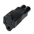USD 5,  USA NEMA 5-15R To C6 Power Plug Adapter