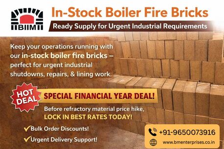 Faridabad, Materials, INR 30,  In-Stock Boiler Fire Bricks | Urgent Supply & Best Deals
