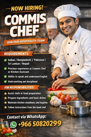Buraidah, Jobs, Commis Chef