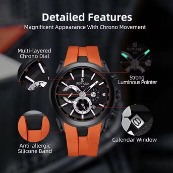 Riyadh, Watches, SAR 220,  REWARD VIP Watch - Luminous Chronograph Sport Wristwatch