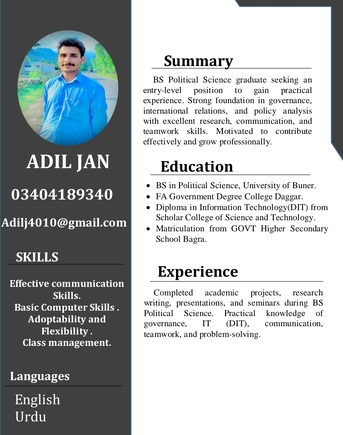 Islamabad, Job Seekers, Fresh Graduate Seeking Job Opportunity