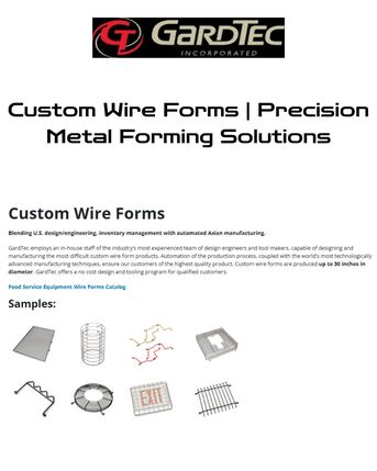 New York, Electronics, USD 02,  Custom Wire Forms Manufacturer | Engineered Wire Parts &ndash; GardTec