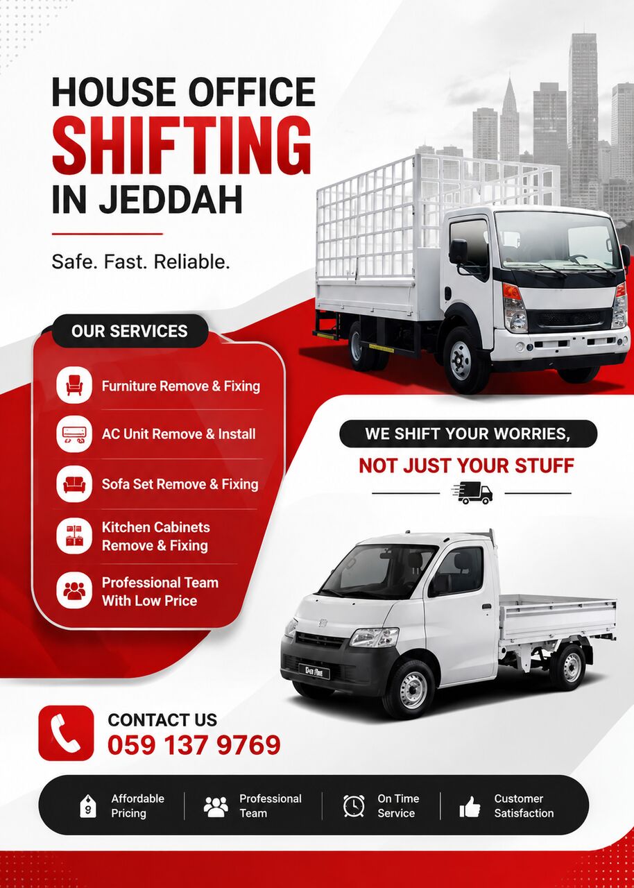 Jeddah, Furniture, SAR 1,  Professional 24/7 Movers &ndash; We Provide Moving And Shifting Services 059 137 9769