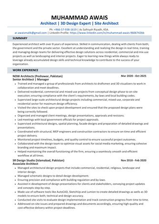 Riyadh, Job Seekers, Architect/3D Expert/Site Architect