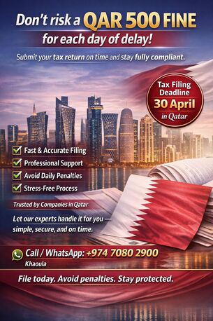 Doha, Accounting, Tax Filing Deadline &ndash; 30 April (Qatar)