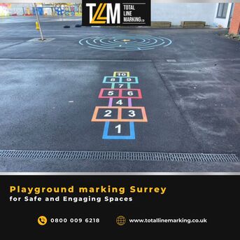 London, Materials, GBP 1,  Playground Marking Surrey For Safe And Engaging Spaces