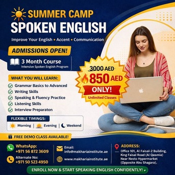 Sharjah, Lessons Offered, Limited Seats &ndash; English Course In Sharjah Only AED 850