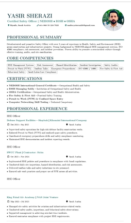 Riyadh, Job Seekers, My Name Is Yasir Sherazi  I Have More Than 5 Years Of Experience In The Feild Of HSE.