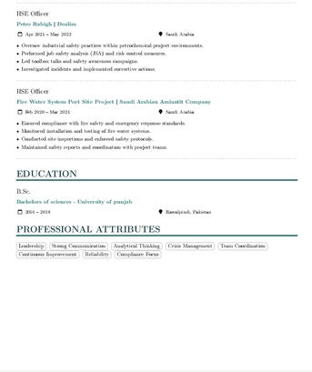 Riyadh, Job Seekers, My Name Is Yasir Sherazi  I Have More Than 5 Years Of Experience In The Feild Of HSE.