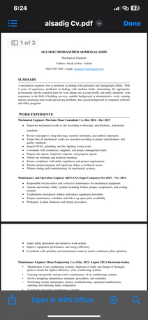 Jeddah, Job Seekers, Mechanical Engineer