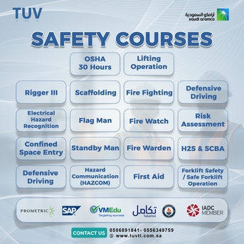 Dammam, Lessons Offered, Get Certified. Get Hired - TUV Training Institute