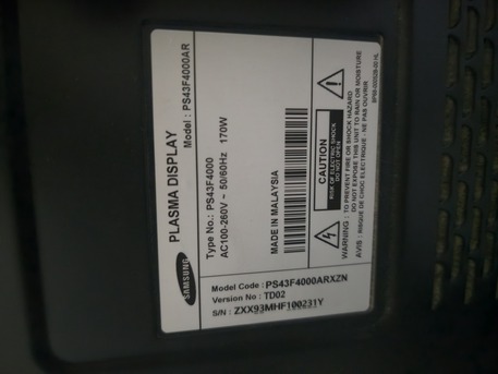 Hidd, Electronics, BHD 40,  Samsung 43" Plasma TV (Series 4) - Excellent Condition