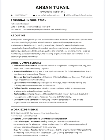 Riyadh, Job Seekers, Executive Assistant