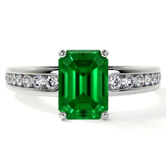 New York, Jewelry, USD 1656,  Shop 0.94cttw Emerald Ring With Diamonds At GemsNY