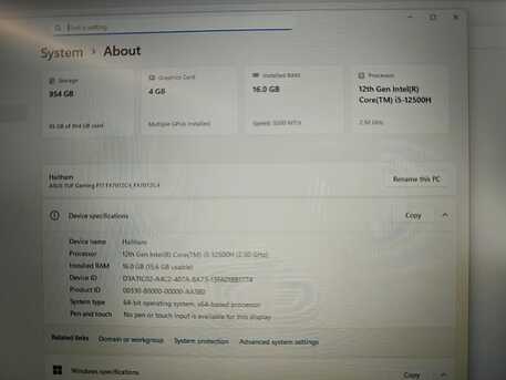 Riyadh, Tablet Computers, SAR 2200,  Labtop Asusu Tuf Gamin I5