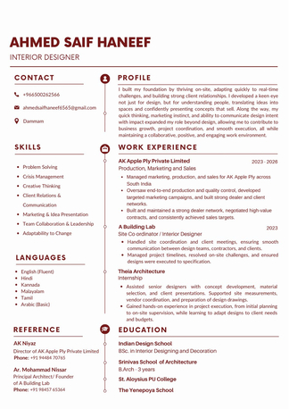 Riyadh, Job Seekers, Interior Designer