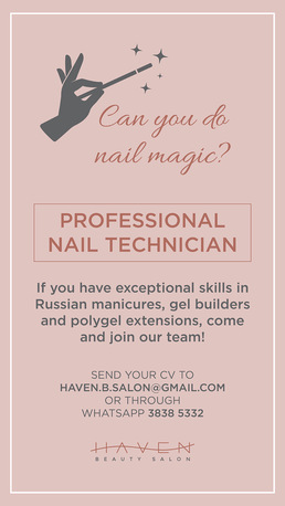 Saar, Jobs, Senior Nail Technician