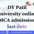 DY Patil University Online MCA Admission Last Date