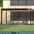 Aluminum Louver Roof Pergola And Retractable Shades Pergola In Dubai.
