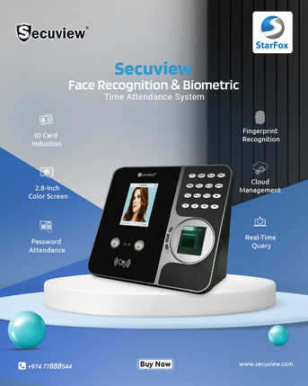 Doha, Electronics, QAR 600,  Secuview Face Recognition & Biometric Time Attendance System.