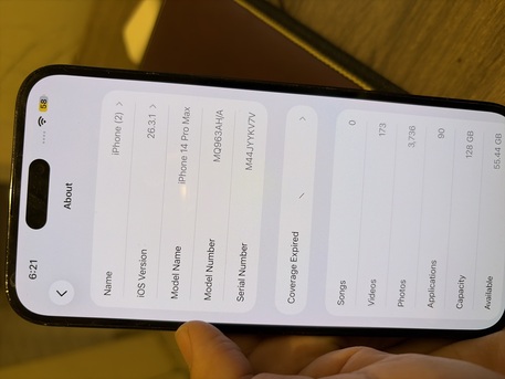 Riyadh, Mobile Phones, SAR 2000,  Iphone 14 Pro Max 128 Gb