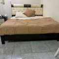 SAR 450,  King Size Bed With New Mattress And Side Table For Sale:- Good Condition
