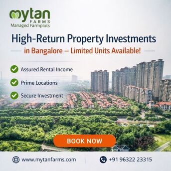 Bangalore, Agricultural Land, INR 0,  00 Sq. Yard,  High-Growth Properties To Invest In Bangalore &ndash; Book Now
