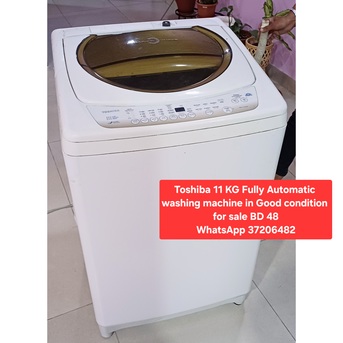 Manama, Appliances, BHD 48,  ✅️ Toshiba 11 Kg Fully Automatic Washing Machine For Sale In Good Condition With Delivery