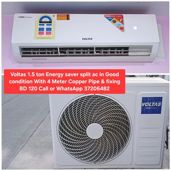 Manama, Air Conditioners, BHD 120,  ✅️ Voltas 1.5 Ton Energy Saving Split Ac For Sale In Good Condition With Fixing
