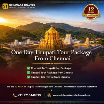 Chennai, Travel, Quick & Comfortable One Day Tirupati Tour Package From Chennai